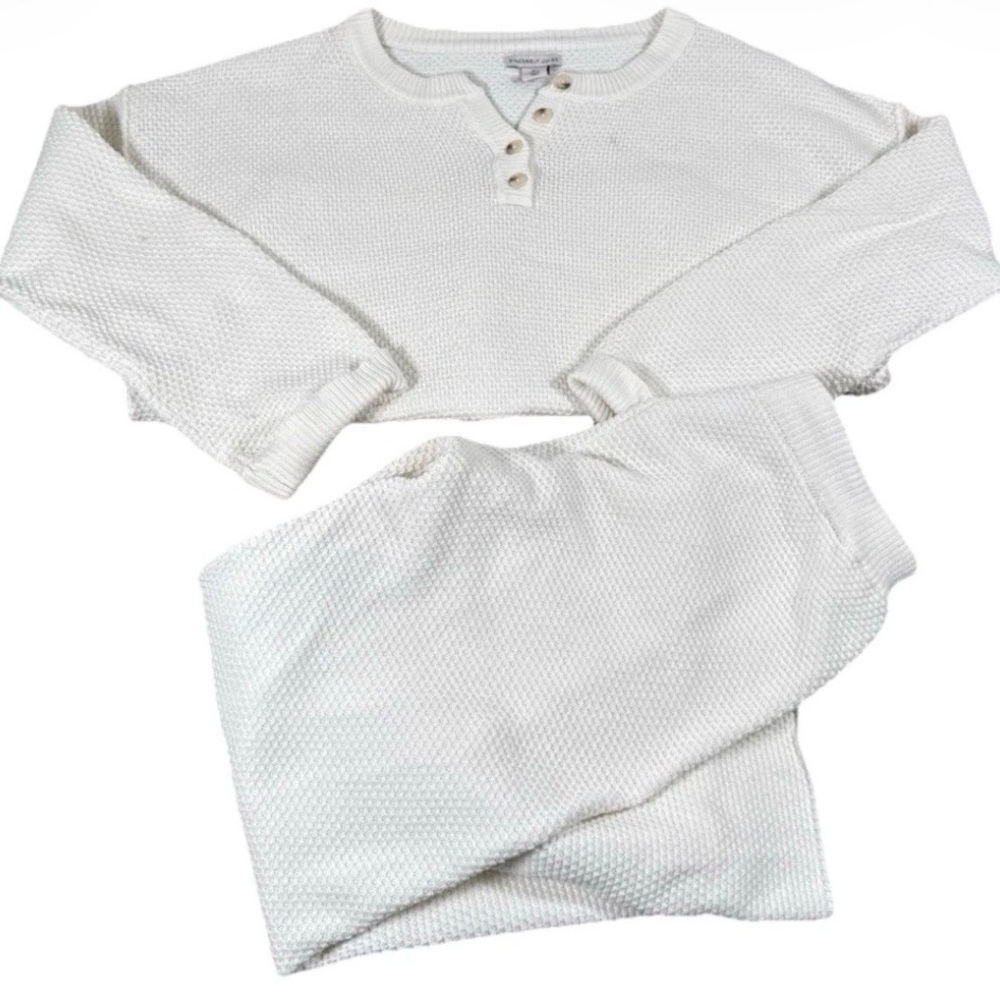 Sincerely Jules White Waffle Knit Set Large
